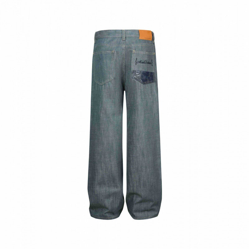 Damen Weite High‑Waist Jeanshose mit aufgesetzten Klappen‑Taschen und weitem Bein Echo Archiv