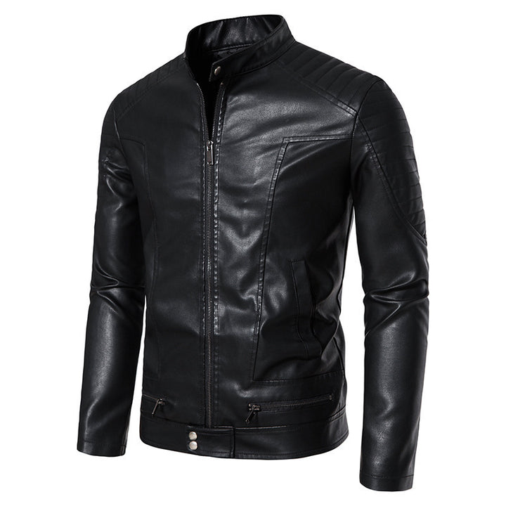Herren Modische Kunstlederjacke mit Steppdetails Echo Archiv 1788322065