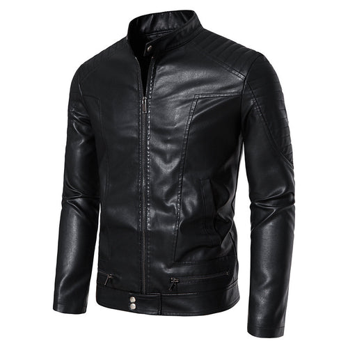 Herren Modische Kunstlederjacke mit Steppdetails Echo Archiv 1788322065