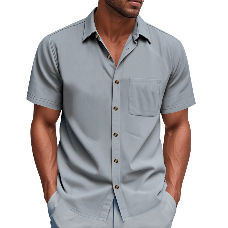 Herren leichtes Kurzarmhemd mit Brusttasche Echoarchiv