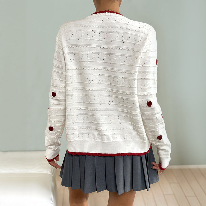 Damen Verspielter Strickcardigan mit Herzmuster Echo Archiv