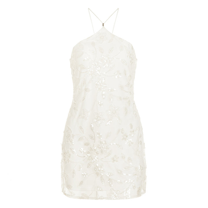 Damen glitzerndes Abendkleid mit floralem Stickdesign Echo Archiv