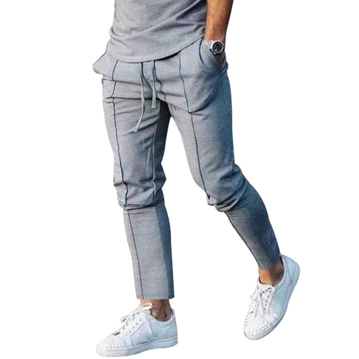 Herren stylische Freizeithose mit verstellbarem Kordelzug und seitlichen Eingrifftaschen Echoarchiv