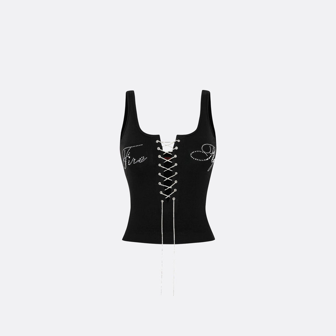Damen Elegantes Knotentop mit perlenverzierten Details Echo Archiv