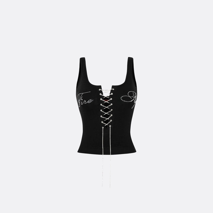 Damen Elegantes Knotentop mit perlenverzierten Details Echo Archiv
