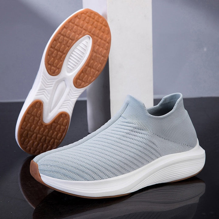 Damen Atmungsaktive Slip-On Strick-Sneakers mit sockenähnlichem Schaft Echoarchiv