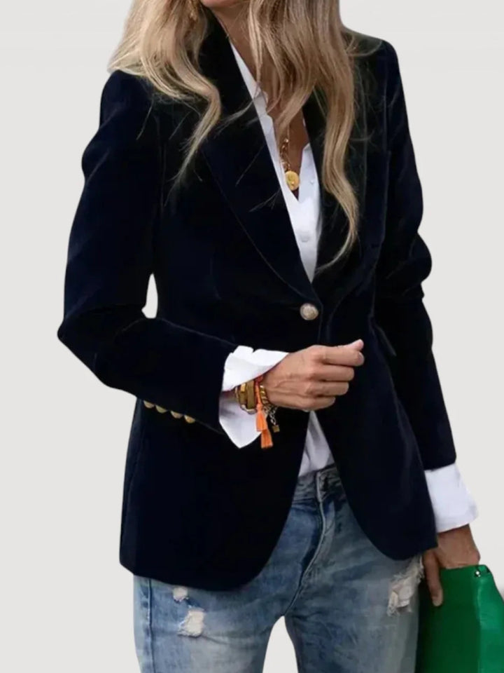 Damen Eleganter Samt Blazer