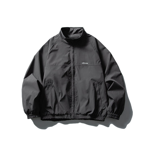 Unisex Leichte wasserabweisende Windjacke mit Stehkragen, Raglanärmeln und elastischem Saum Echoarchiv