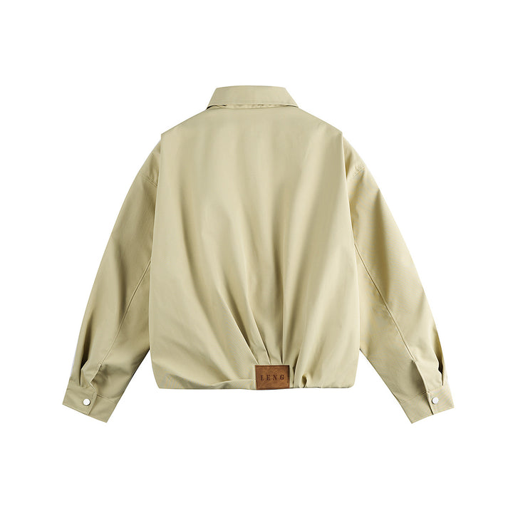 Unisex Kurzblouson im Boxy‑Cut mit Hemdkragen und gerafftem Saum Echoarchiv