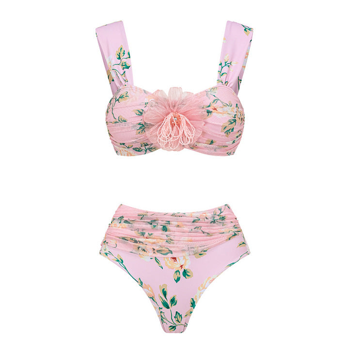 Damen Bikini-Set mit floralen Details und luftiger Maxi-Rock Echo Archiv