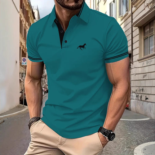 Herren Poloshirt mit modernem Kontrastkragen Echoarchiv
