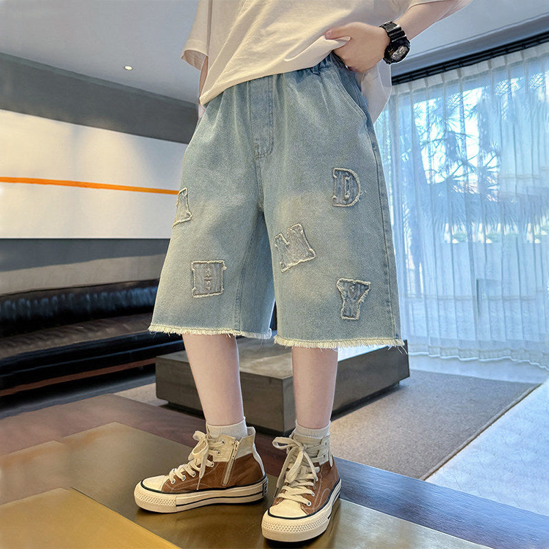 Unisex stylische Denim-Shorts mit einzigartiger Aufschrift Echo Archiv