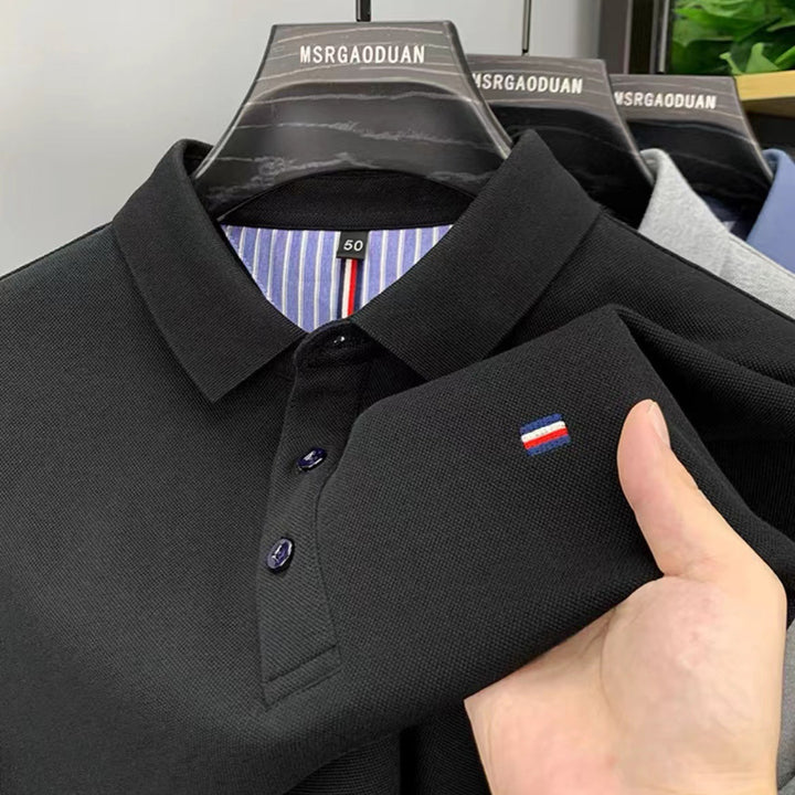 Herren Polohemd mit strukturiertem Stoff und modischem Kragen Echoarchiv