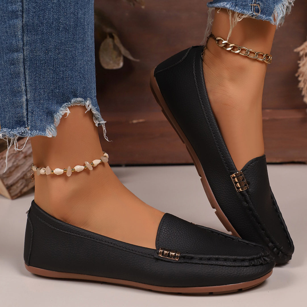 Damen nan schlanke Mokassin-Slipper mit handgenähter Vordernaht, gepolstertem Komfortfußbett und flexibler rutschfester Gummisohle Echo Archiv