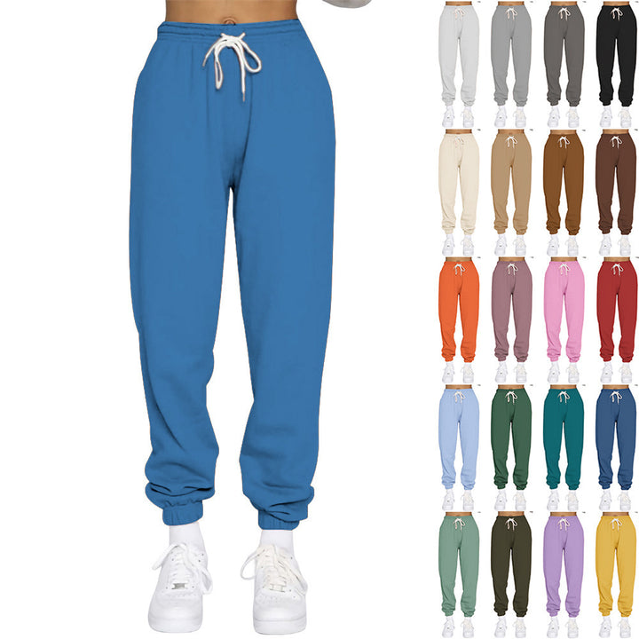 Damen nan High‑Waist Relax-Jogginghose mit elastischem Komfortbund, Kordelzug und gerippten Knöchelbündchen Echo Archiv