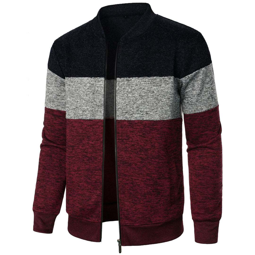 Herren Sportliche Sweatjacke mit modernem Streifenmuster und elastischem Abschluss Echoarchiv