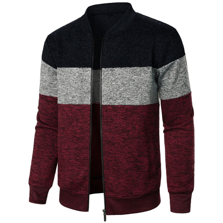 Herren Sportliche Sweatjacke mit modernem Streifenmuster und elastischem Abschluss Echoarchiv