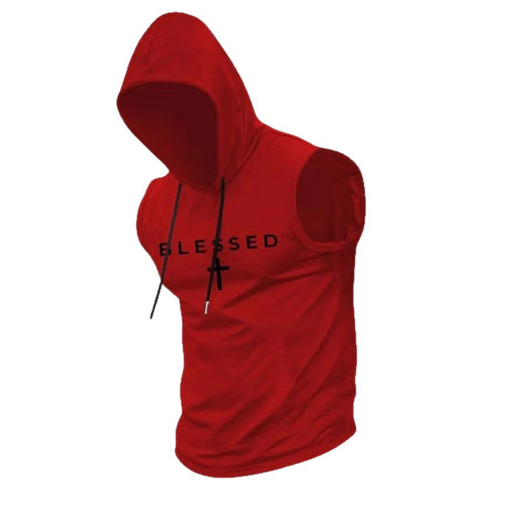 Herren nan ärmelloses Kapuzen-Sweatshirt mit Slogandruck und athletischer Passform Echo Archiv