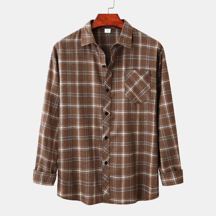 Herren Flanellhemd mit klassischem Karomuster und praktischer Brusttasche Echoarchiv