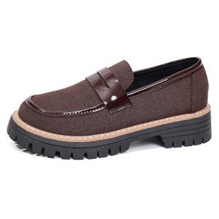 Damen nan modische Plateau-Loafer mit robuster Traktorsohle, gepolstertem Komfortfußbett und eleganter Penny-Lasche Echo Archiv