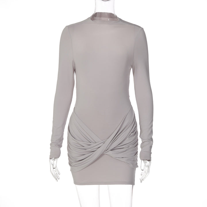 Damen figurbetontes Minikleid mit Rundhalsausschnitt und Raffung Echo Archiv