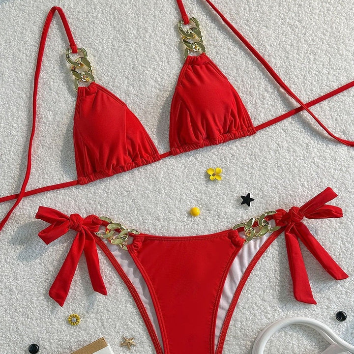 Damen Triangel-Bikini mit dekorativen Kettenelementen Echo Archiv