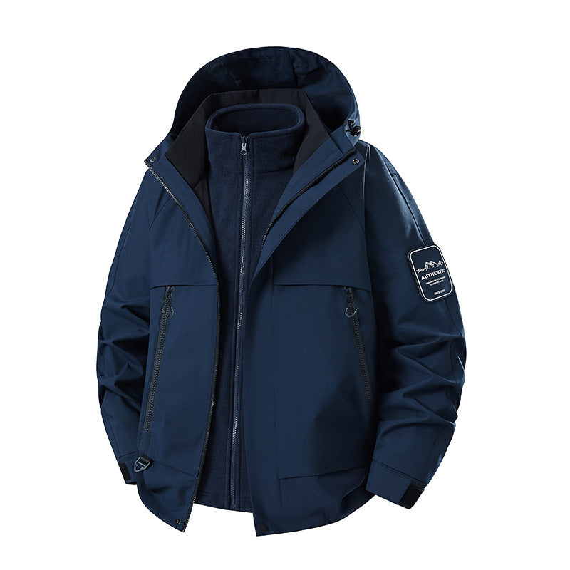 Herren Zwei‑in‑eins wasserdichter Winterparka mit abnehmbarer Fleece‑Innenjacke Echoarchiv