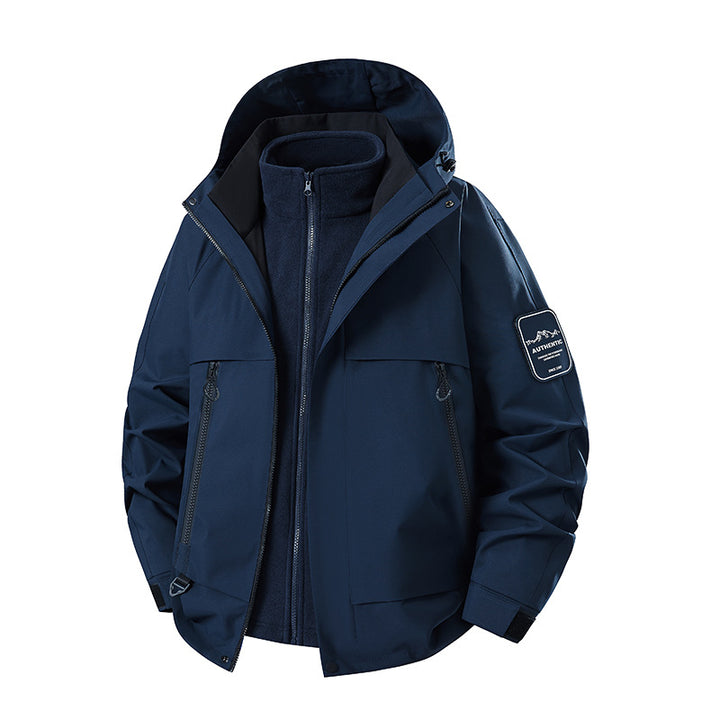 Herren Zwei‑in‑eins wasserdichter Winterparka mit abnehmbarer Fleece‑Innenjacke Echoarchiv