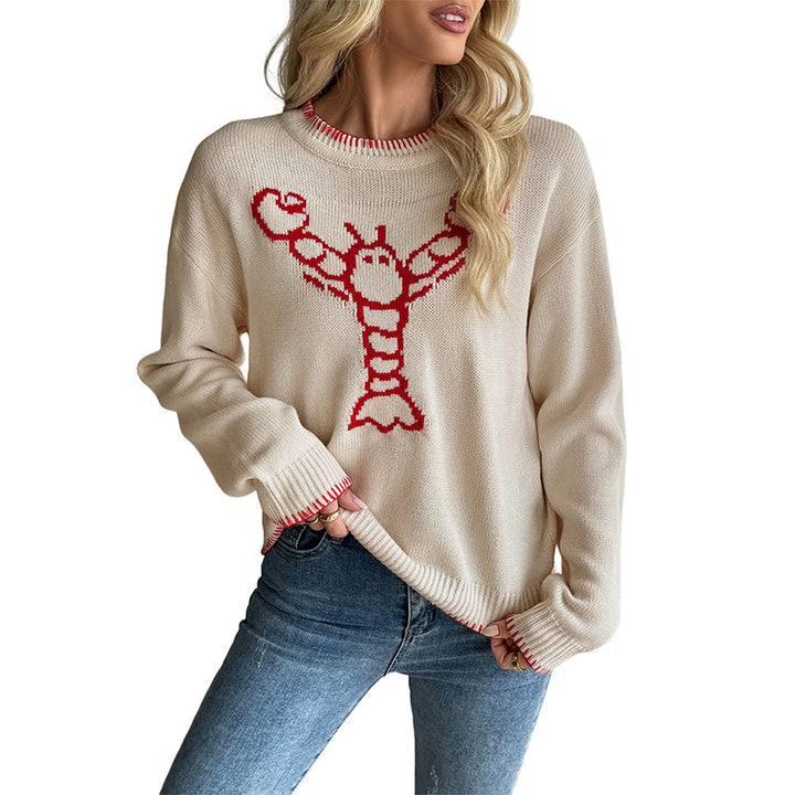 Damen Verspielter Pullover mit Hummer-Motiv Echo Archiv