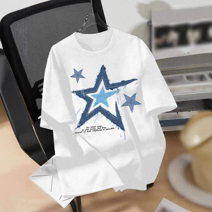 Damen T-Shirt mit trendigem Sternmotiv und lässiger Passform Echo Archiv