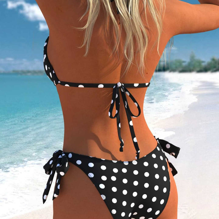Damen Bikini-Set mit modernen Polka-Dots und hoch taillierter Bikini-Hose Echo Archiv