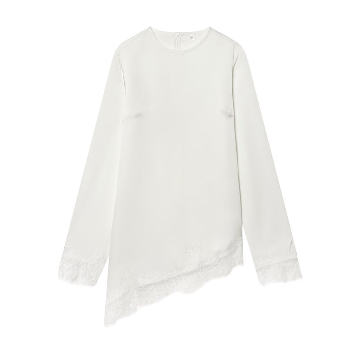 Damen asymmetrisches Blusenshirt mit Spitzenverzierung Echo Archiv