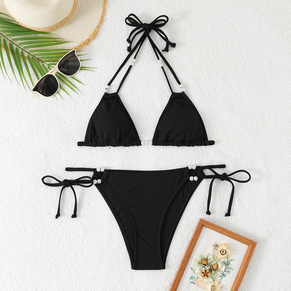 Damen Triangel-Bikini mit raffinierten Perlenakzenten Echo Archiv