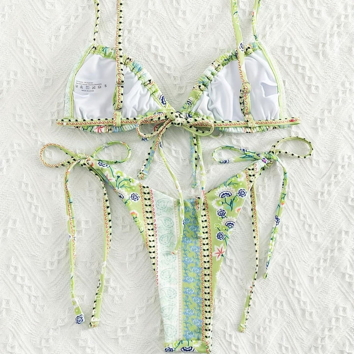 Damen Triangel-Bikini mit verspieltem Design und verstellbaren Trägern Echo Archiv