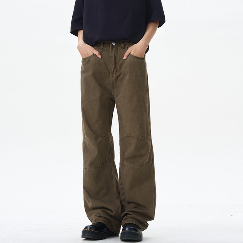 Herren Weite Baumwoll‑Twill‑Hose mit Knie‑Abnähern und fließender Palazzosilhouette Echo Archiv