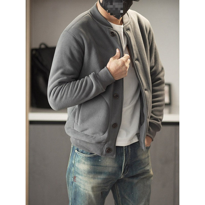 Herren Bequeme Fleecejacke mit Knöpfen Echo Archiv