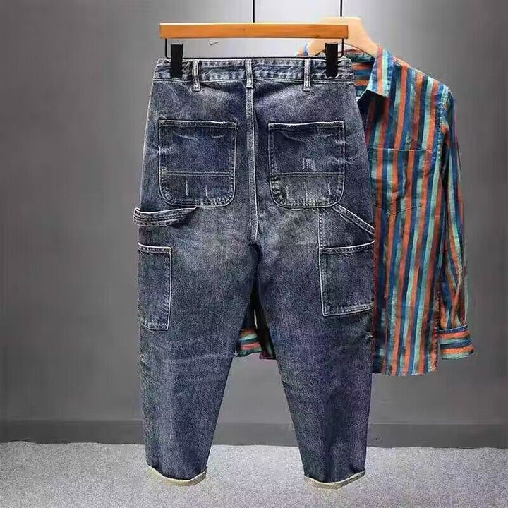 Herren Lässige Denim-Hose mit modischen Details Echoarchiv