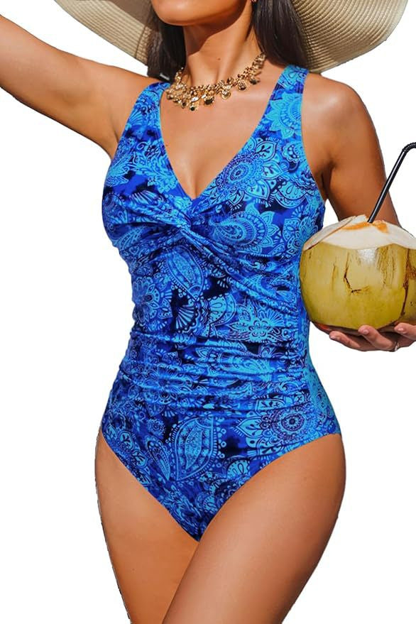 Damen Eleganter Einteiler Badeanzug mit modischem Twist Echo Archiv