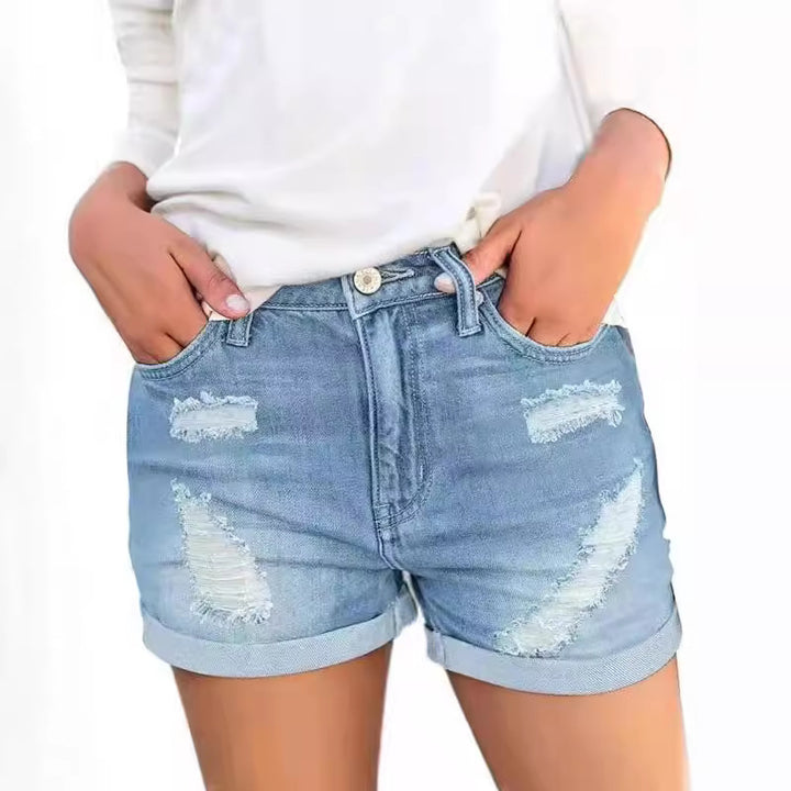 Damen Jeansshorts mit modischen Rissdetails und lässigem Schnitt Echo Archiv