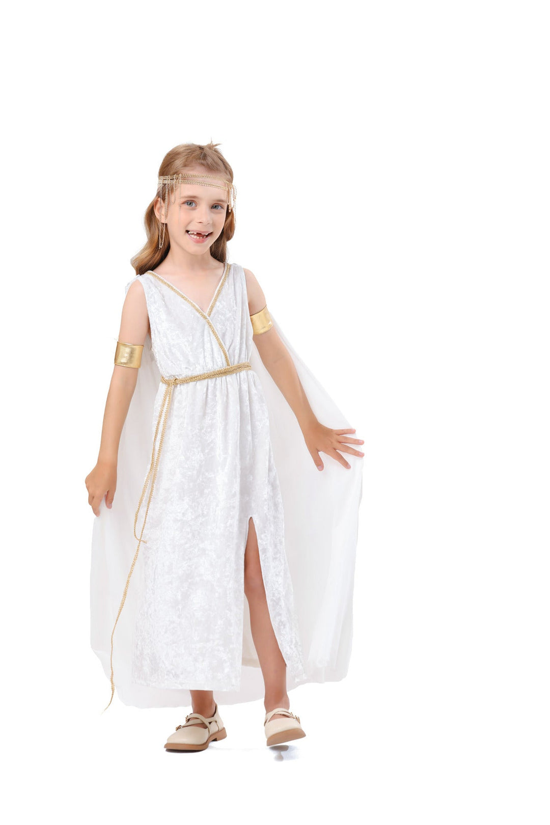 Damen mythologisches Kostümkleid mit fließendem Umhang Echo Archiv