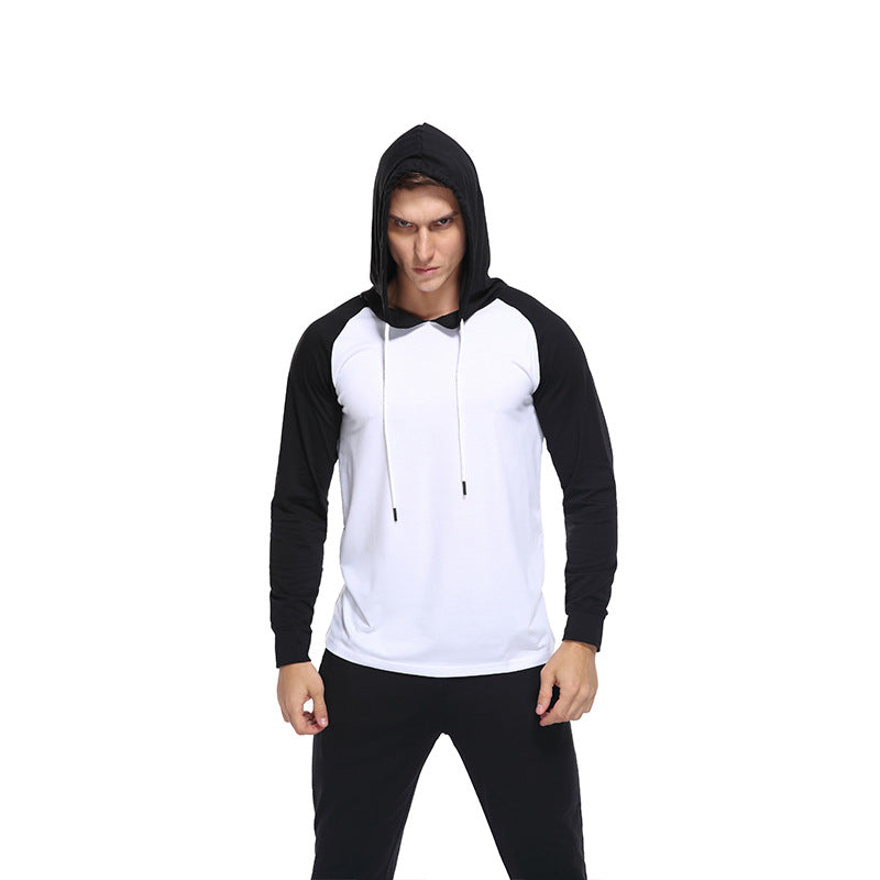 Herren lässiges Langarm Hoodie-Shirt mit Kontrastärmel Echoarchiv
