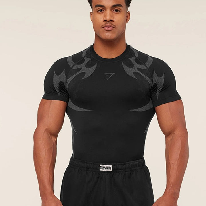Herren nan nahtloses formgebendes Funktionsshirt mit Kompressionseffekt und ergonomischen Muskelzonen Echo Archiv