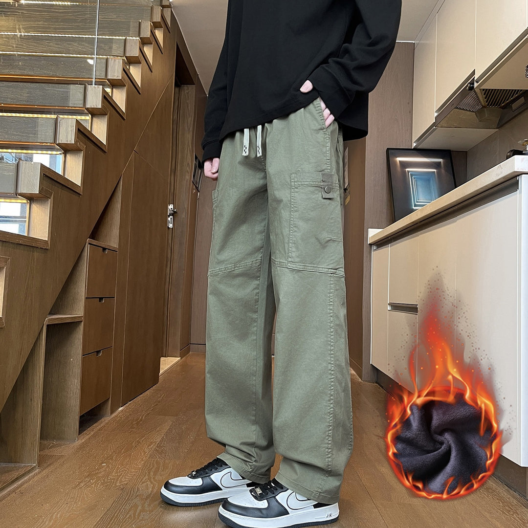 Herren Weite Cargo-Hose mit Thermofutter, Kordelbund & Utility-Taschen Echoarchiv