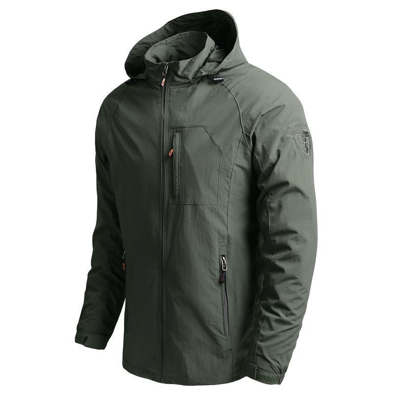 Herren nan leichte wasserabweisende Softshelljacke mit Kapuze und Brusttasche Echo Archiv