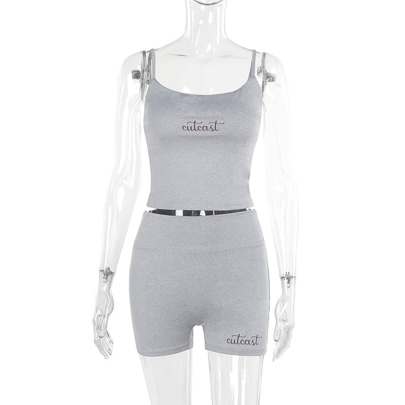 Damen sportliches Crop-Top und Shorts-Set Echo Archiv