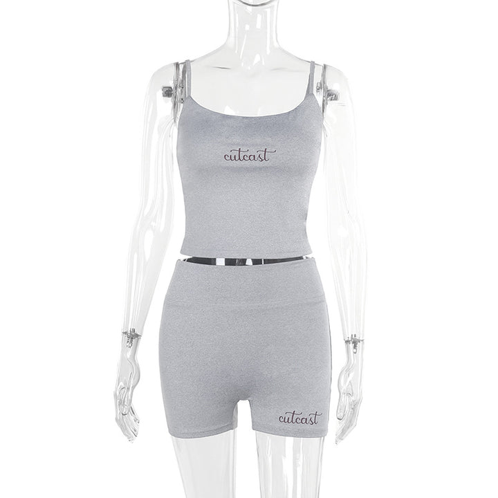 Damen sportliches Crop-Top und Shorts-Set Echo Archiv
