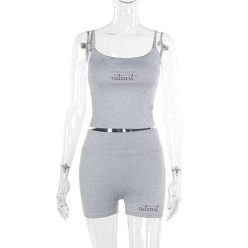 Damen sportliches Crop-Top und Shorts-Set Echo Archiv
