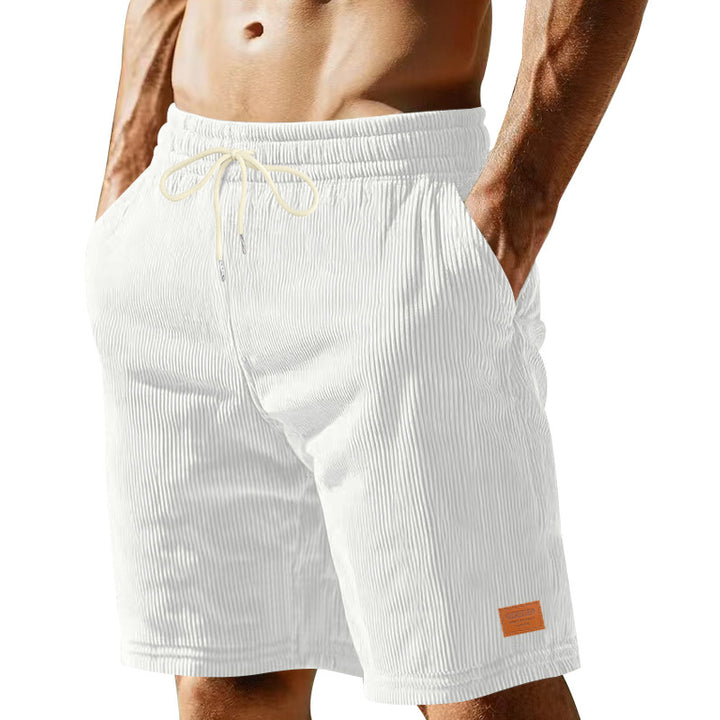 Herren nan lässige Bermudashorts aus feinstrukturiertem Baumwollmix mit elastischem Bund und Kordelzug Echo Archiv