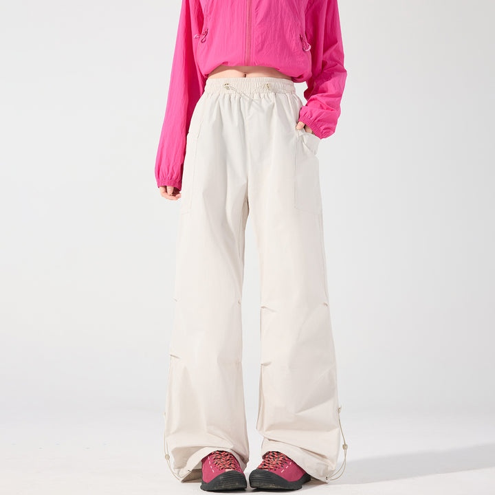 Damen Weite technische Cargo-Hose mit Kordelzugbund, verstellbarem Saum und Multifunktions-Taschen Echo Archiv