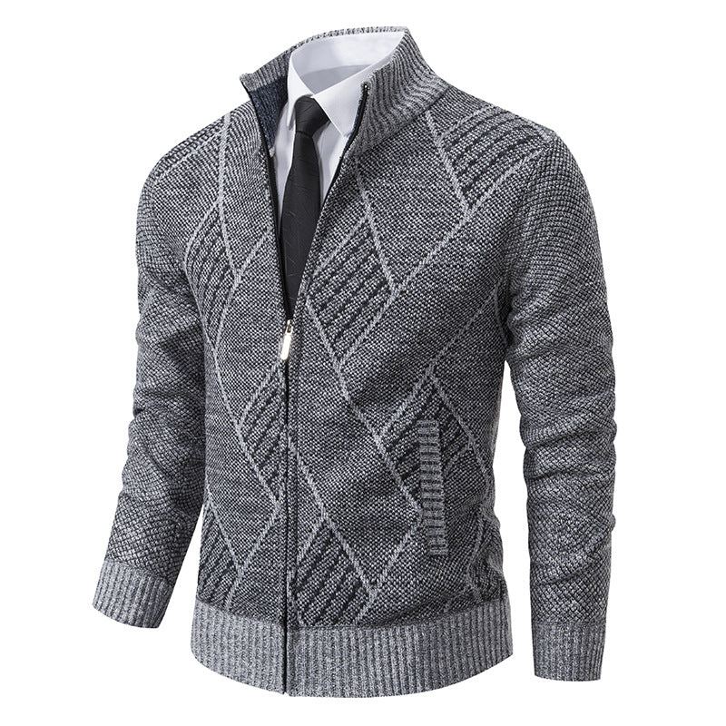 Herren Strickjacke mit modernem Muster und schmalem Schnitt Echoarchiv